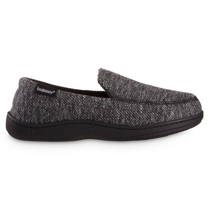 isotoner Mens Advanced Memory Foam Herringbone Harvey Moccasin ECO Comfort Slippers