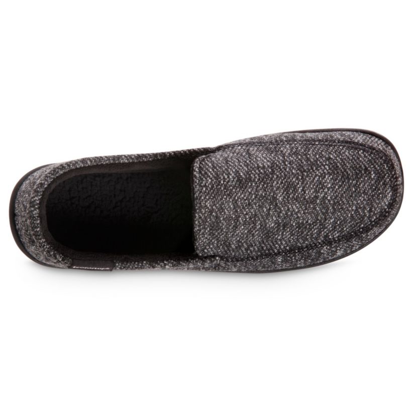 isotoner Mens Advanced Memory Foam Herringbone Harvey Moccasin ECO Comfort Slippers
