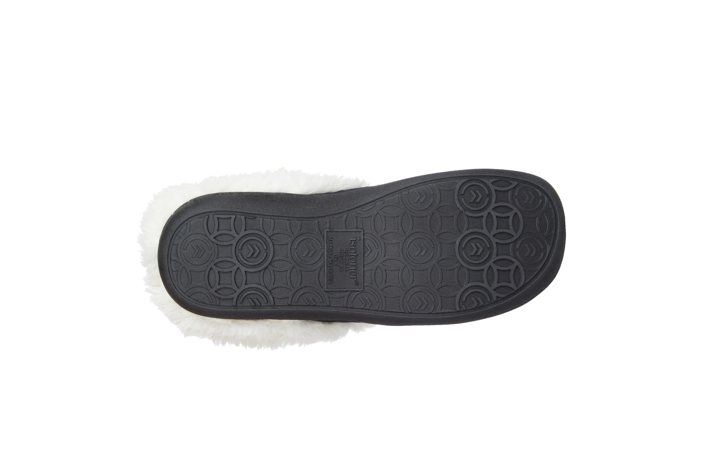 Womens Quilted Chevron Velour Louise Clog Slippers with Indoor/Outdoor Sole