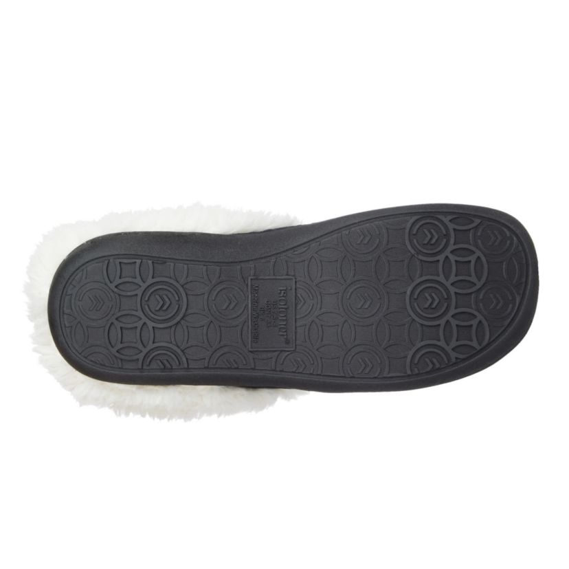 Womens Quilted Chevron Velour Louise Clog Slippers with Indoor/Outdoor Sole