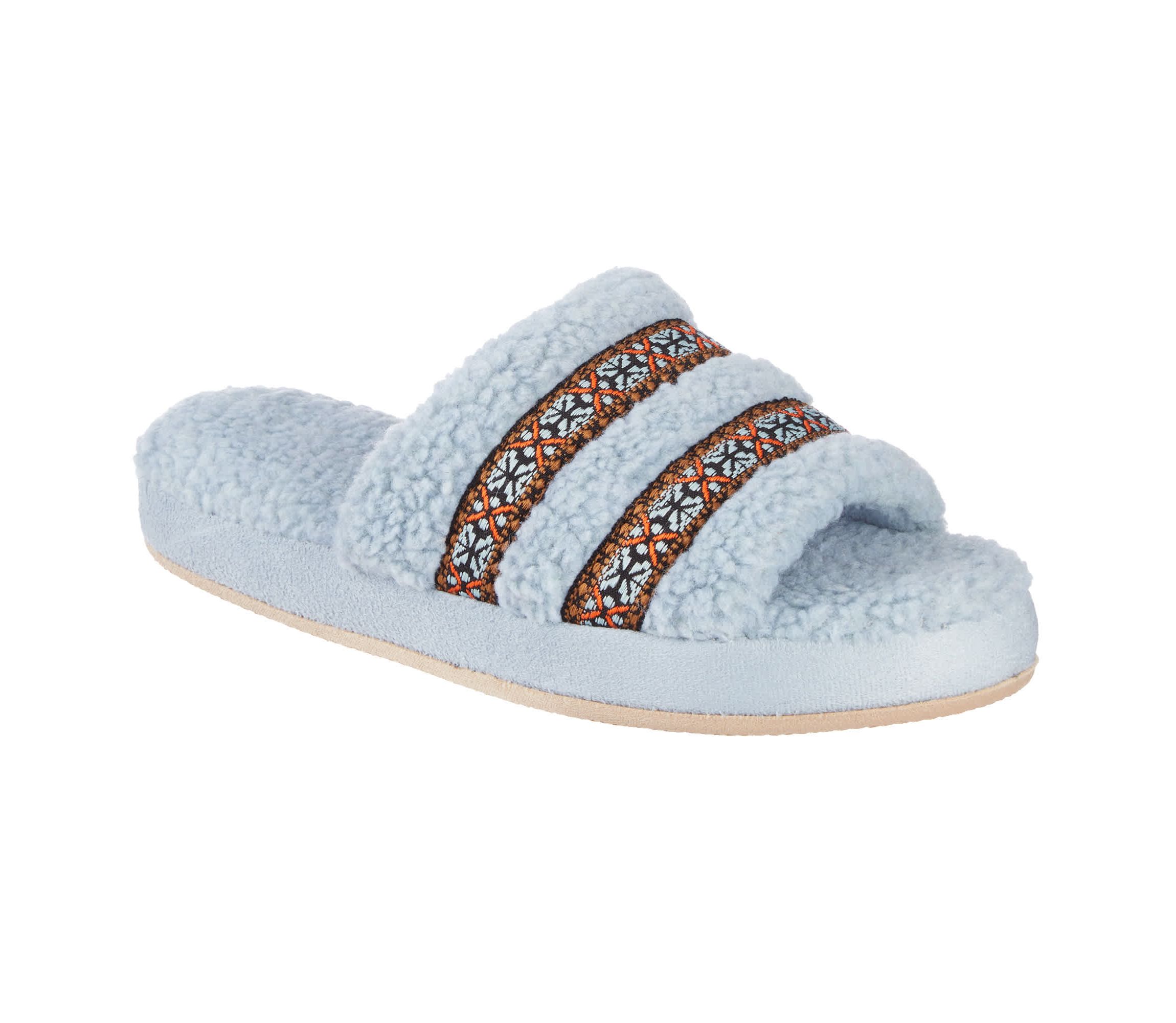 Womens Berber Clara Slide Slippers with Memory Foam and Indoor/Outdoor Sole