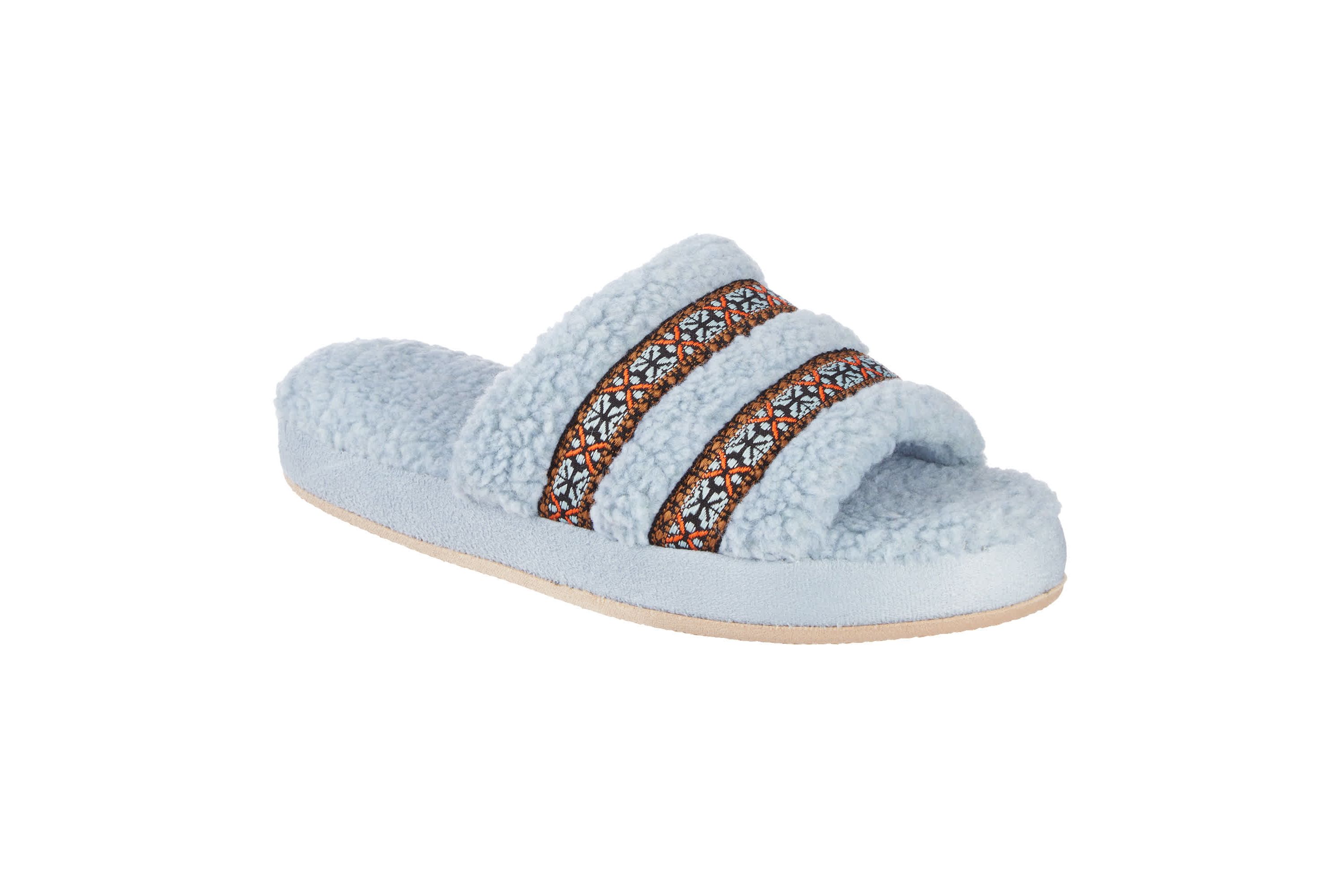 Womens Berber Clara Slide Slippers with Memory Foam and Indoor/Outdoor Sole