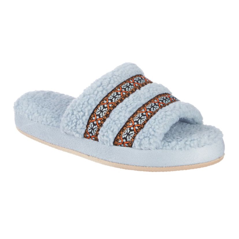 Womens Berber Clara Slide Slippers with Memory Foam and Indoor/Outdoor Sole