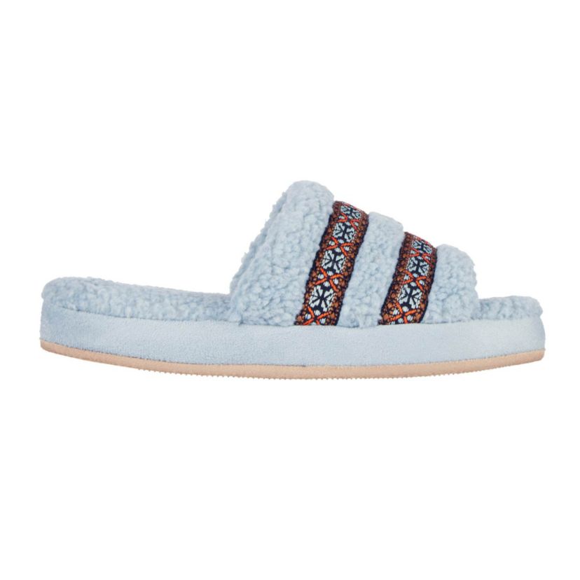 Womens Berber Clara Slide Slippers with Memory Foam and Indoor/Outdoor Sole