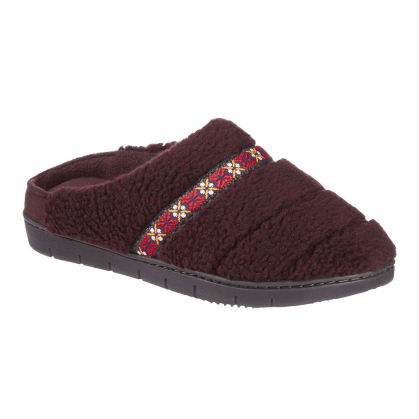 Womens Clara Berber Clog Slippers with Memory Foam and Indoor/Outdoor Sole