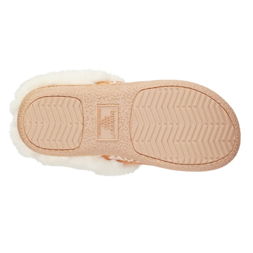 Womens Embroidered Microsuede Clara Clog Slippers with Memory Foam and Indoor/Outdoor Sole