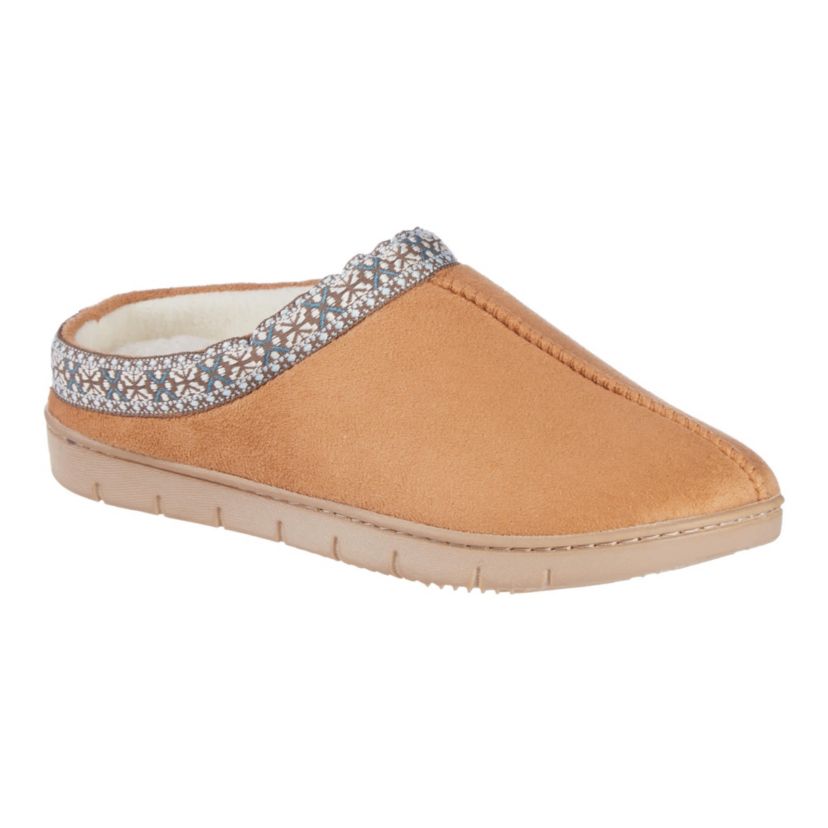 Womens Microsuede Clara Clog Slippers with Memory Foam and Indoor/Outdoor Sole