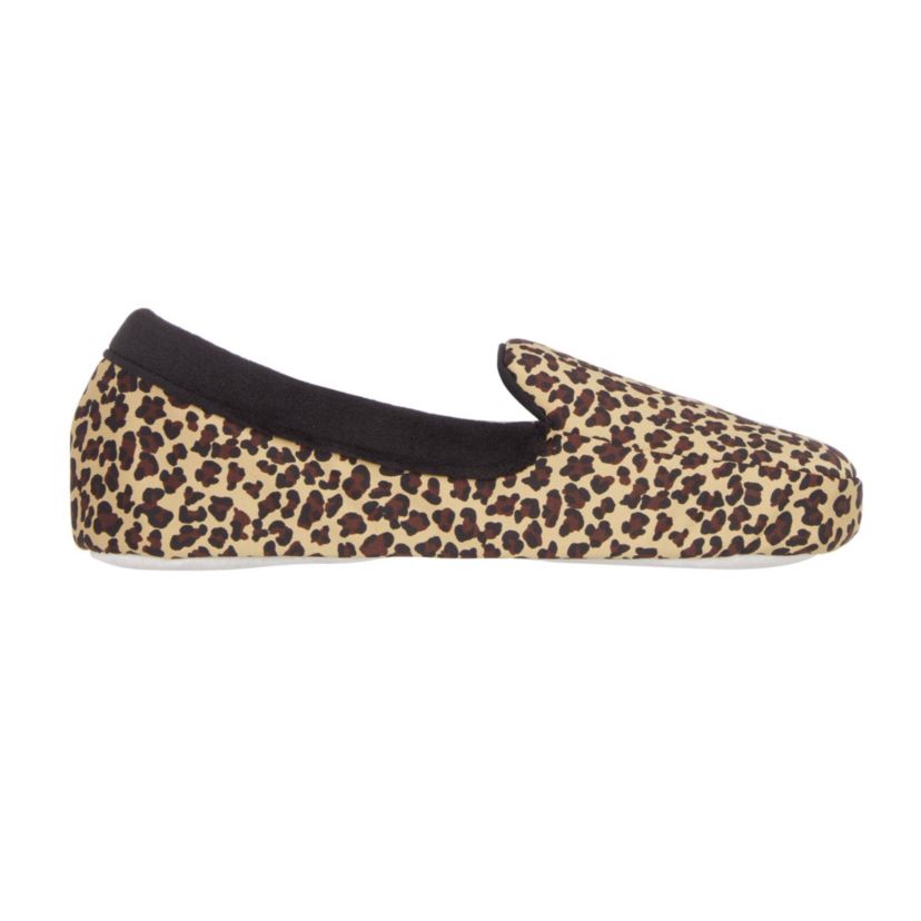 Womens Spandex and Velour Detailed Ivy Moccasin Slippers with Genuine Suede Sole