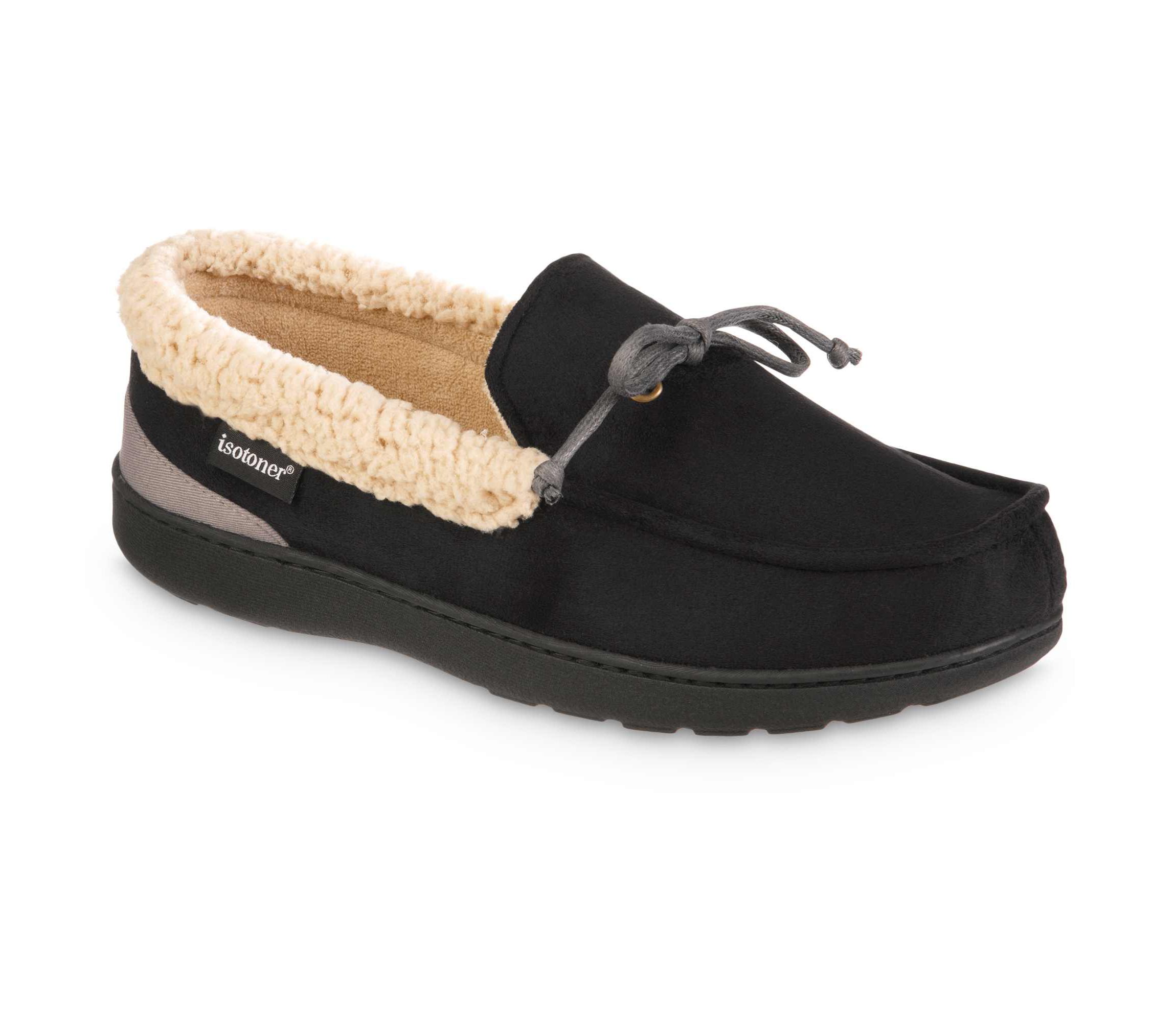 Mens Gel Infused Memory Foam Microsuede Vincent ECO Comfort Moccasin Slippers