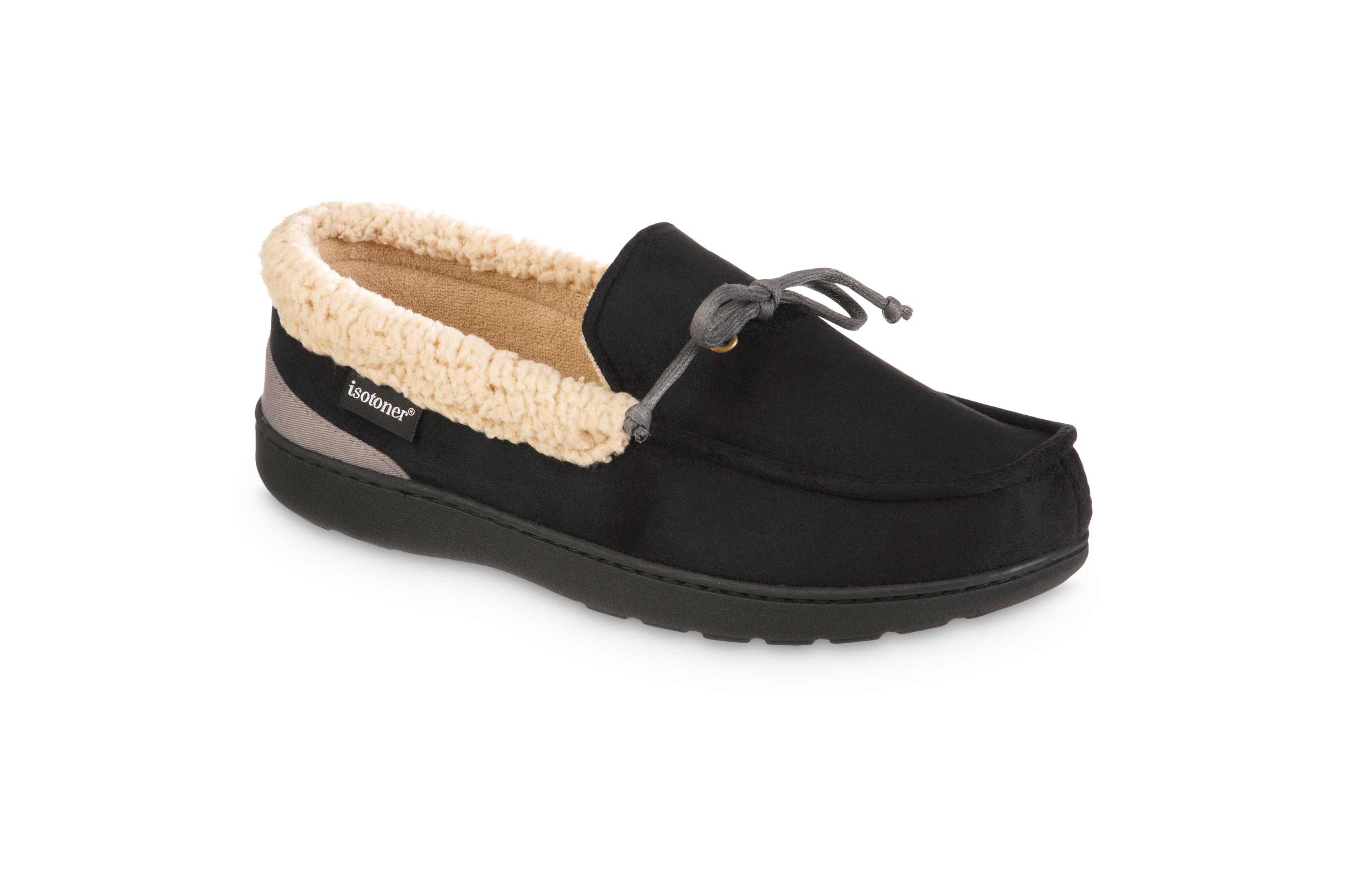 Mens Gel Infused Memory Foam Microsuede Vincent ECO Comfort Moccasin Slippers