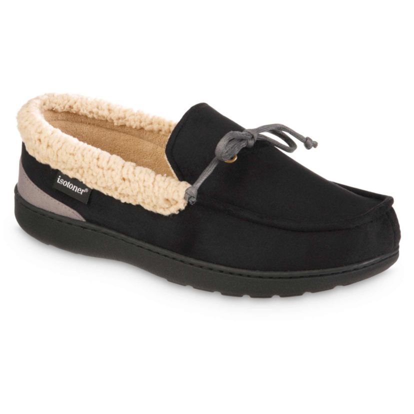 Mens Gel Infused Memory Foam Microsuede Vincent ECO Comfort Moccasin Slippers