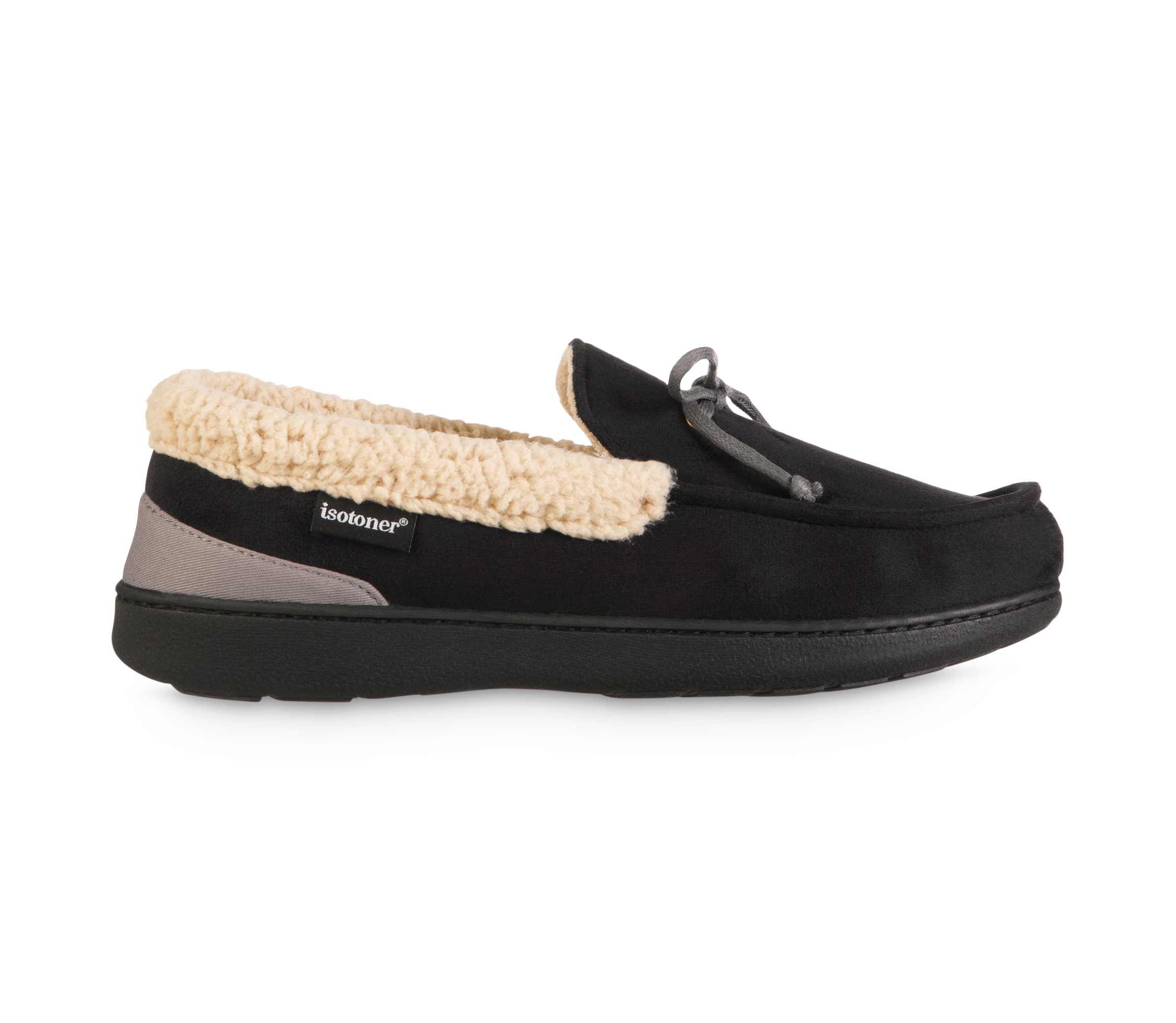 Mens Gel Infused Memory Foam Microsuede Vincent ECO Comfort Moccasin Slippers