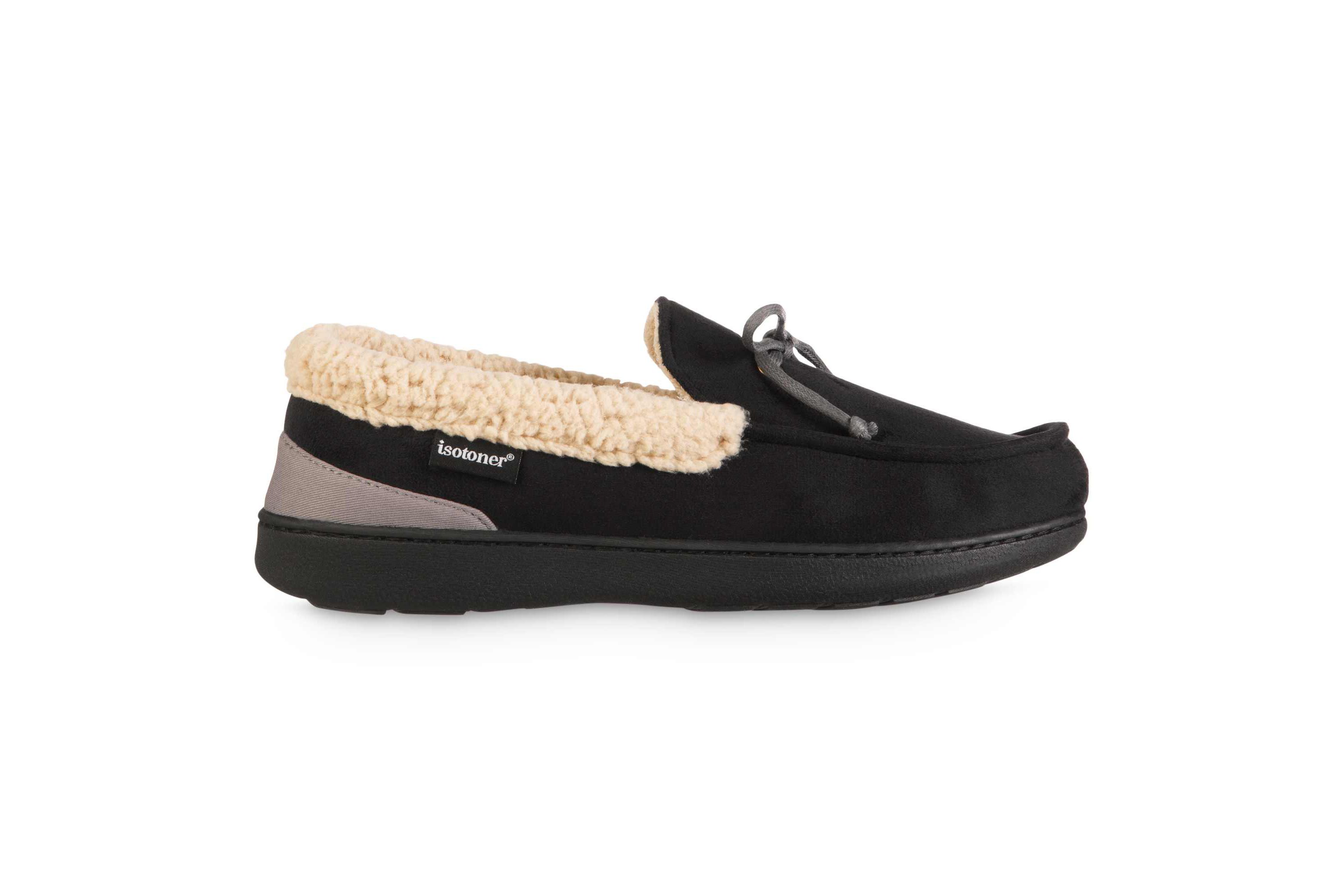 Mens Gel Infused Memory Foam Microsuede Vincent ECO Comfort Moccasin Slippers