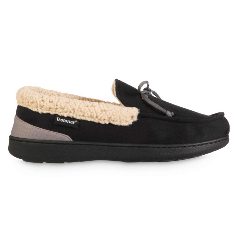 Mens Gel Infused Memory Foam Microsuede Vincent ECO Comfort Moccasin Slippers