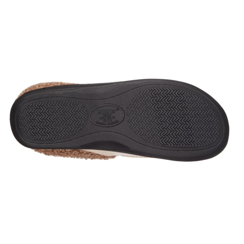 Mens Brushed Knit Plaid Lewis Clog Slippers with Cooling Gel Memory Foam and Indoor/Outdoor Sole