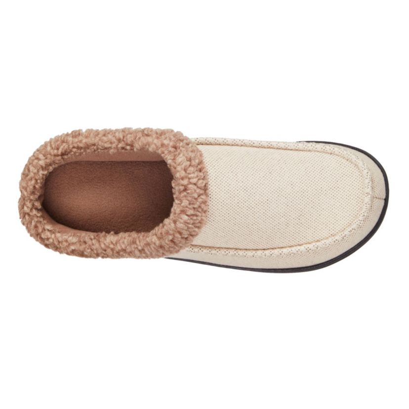 Mens Brushed Knit Plaid Lewis Clog Slippers with Cooling Gel Memory Foam and Indoor/Outdoor Sole