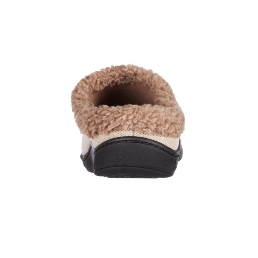 Mens Brushed Knit Plaid Lewis Clog Slippers with Cooling Gel Memory Foam and Indoor/Outdoor Sole
