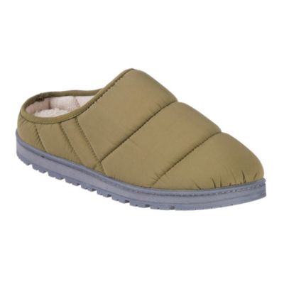 Isotoner Men's Rhys Puffer Clog Slipper with Recycled Materials and Cooling Gel Memory Foam, XL