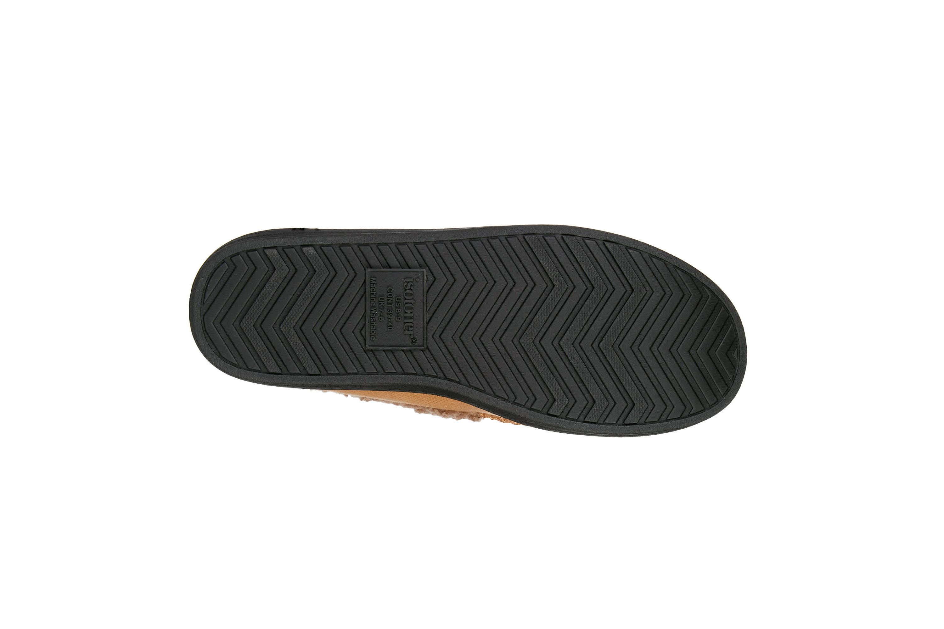 Mens Brushed Knit Lewis Moccasin Slipper with Cooling Gel Memory Foam and Indoor/Outdoor Sole