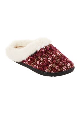 Women's Memory Foam Chunky Sweater Knit Amanda Clog Slippers