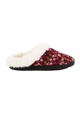 Women's Memory Foam Chunky Sweater Knit Amanda Clog Slippers