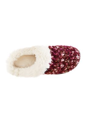 Women's Memory Foam Chunky Sweater Knit Amanda Clog Slippers