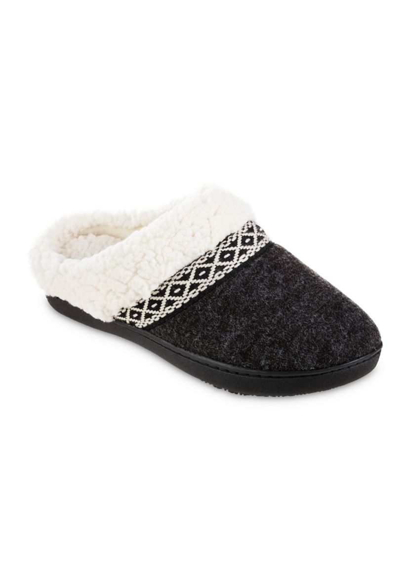 Womens Indoor/Outdoor Memory Foam Heathered Knit Ada Slippers