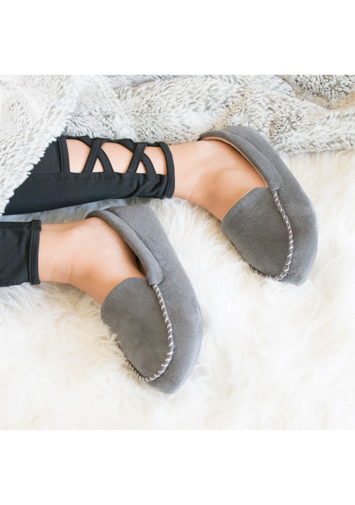 Womens Memory Foam Microsuede Noela Moccasin Slippers
