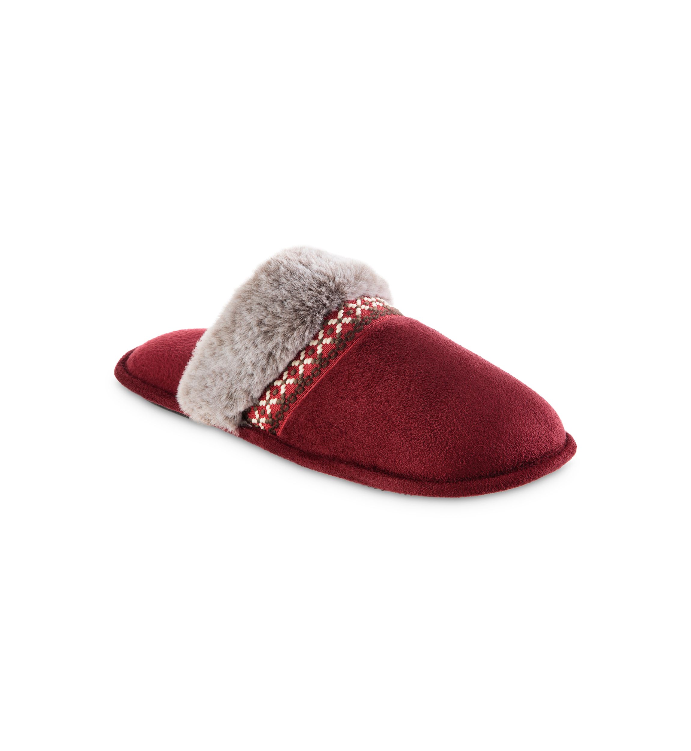 Womens Embroidered Microsuede Aria Clog Slippers