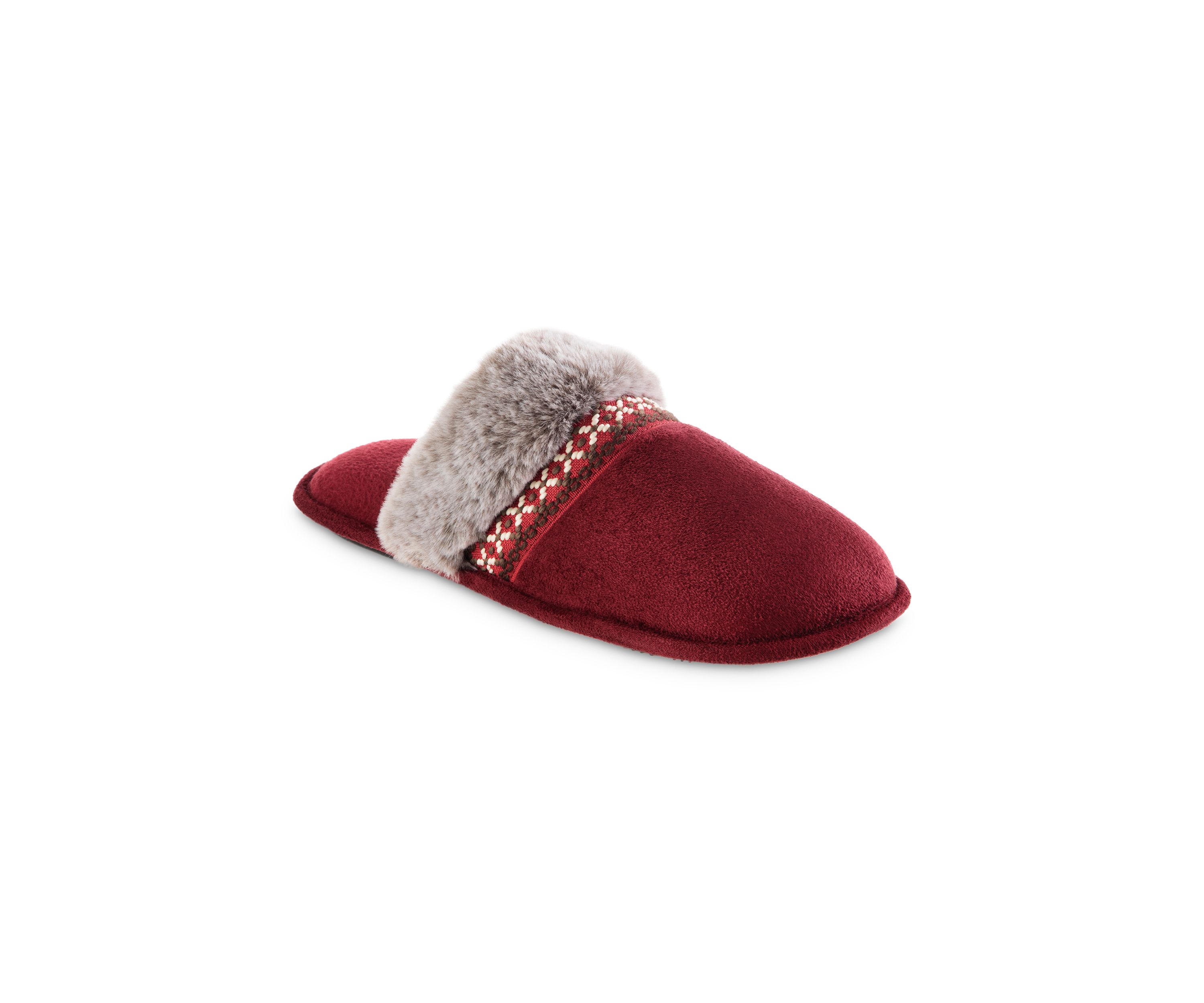 Womens Embroidered Microsuede Aria Clog Slippers