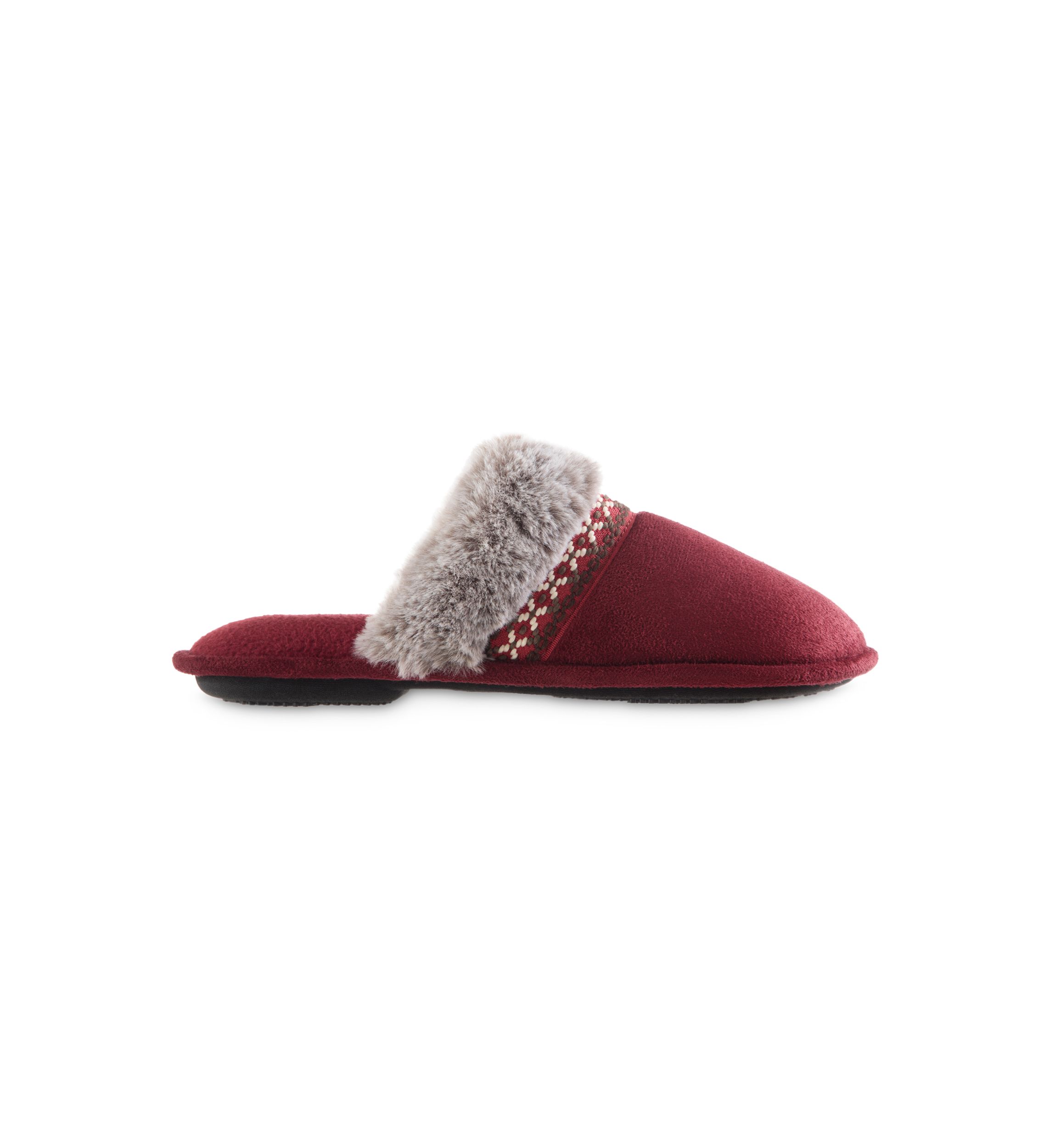 Womens Embroidered Microsuede Aria Clog Slippers