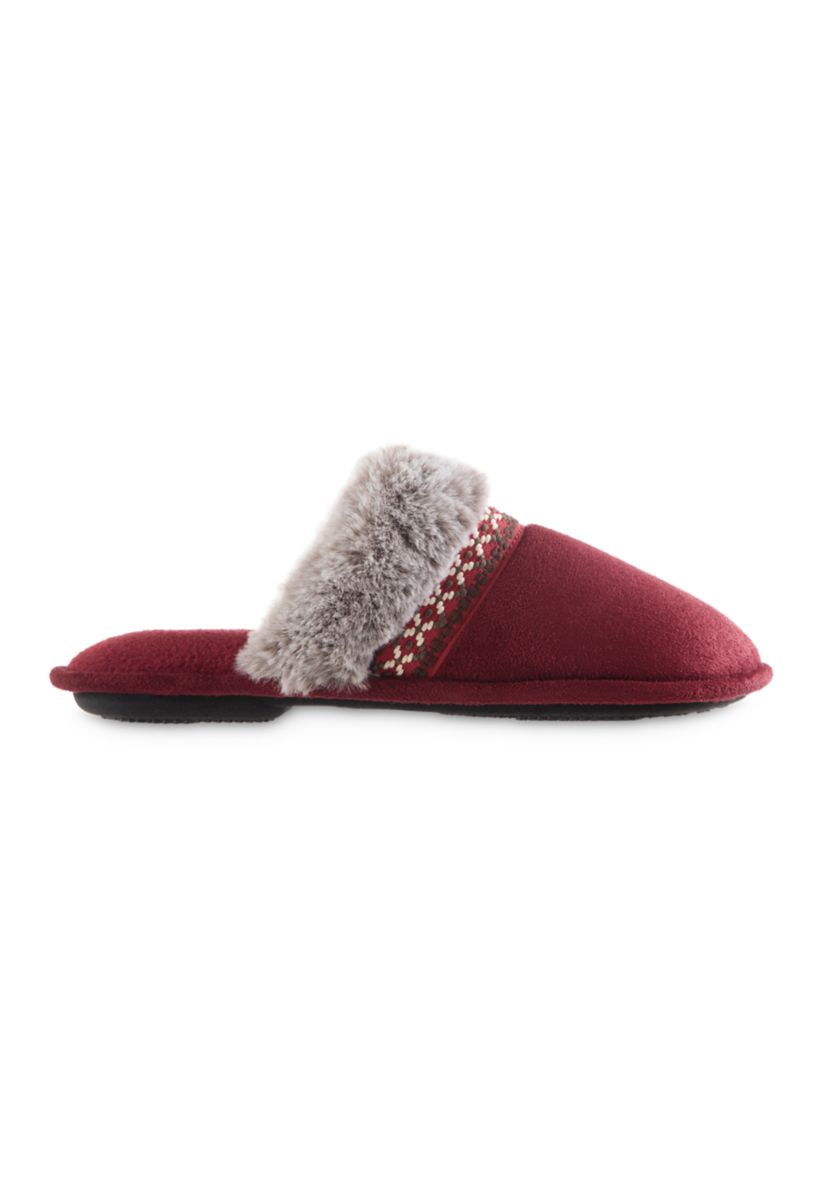 Womens Embroidered Microsuede Aria Clog Slippers