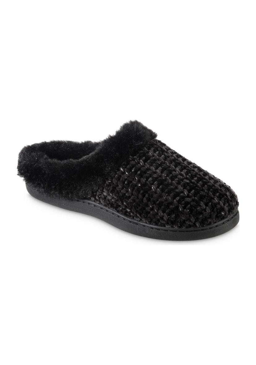 Womens Chenille Hoodback Slippers