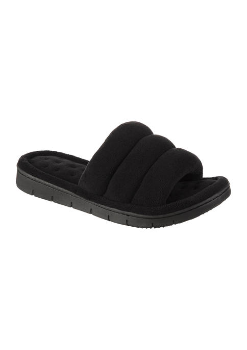 Isotoner Womens Recycled Microterry Aster Slides