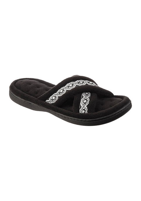 Isotoner Womens ECO Comfort Microterry Bay Band Slides