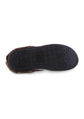 Boxed Lurex Sweater Knit Hoodback Slippers