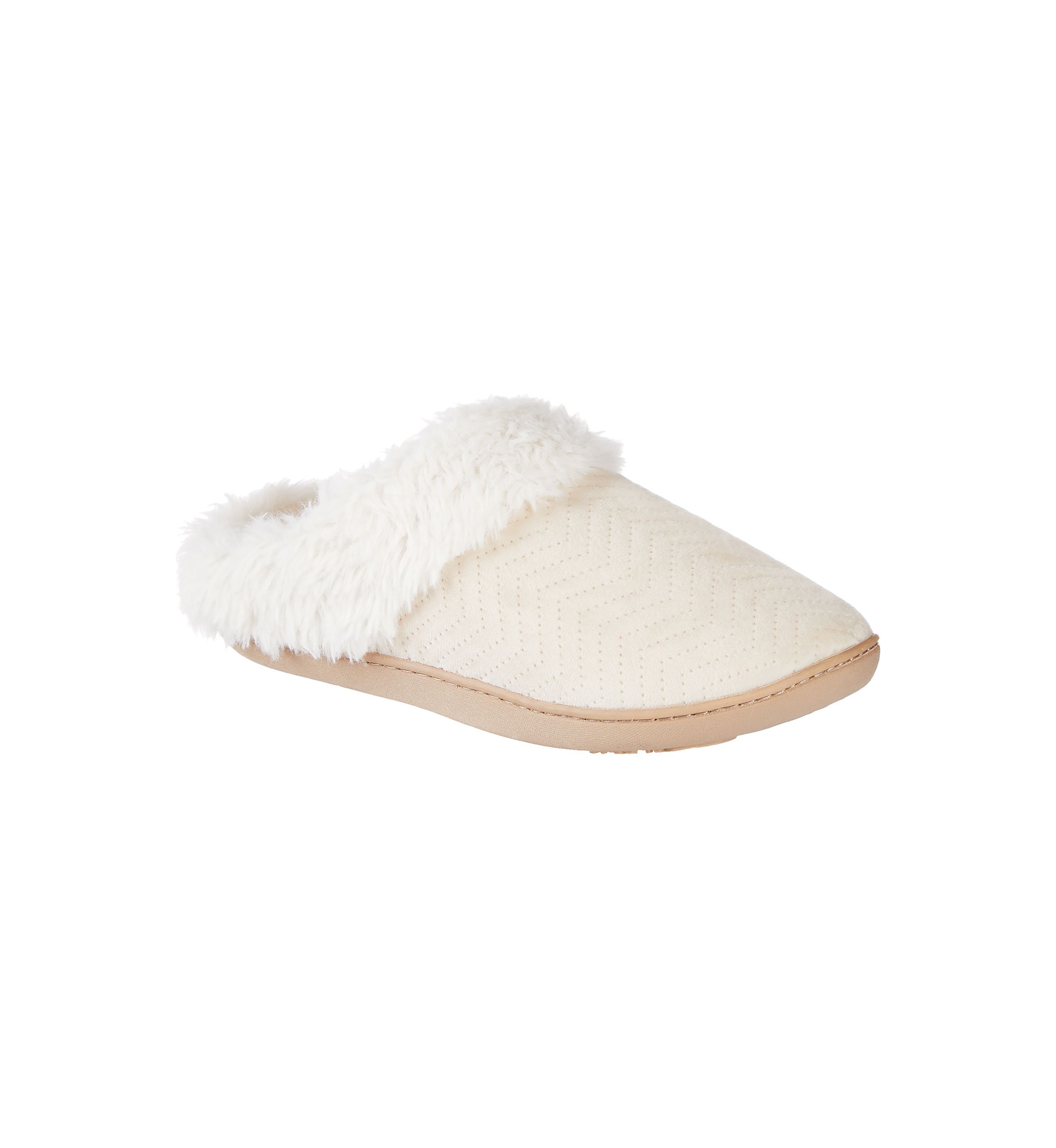 Womens Quilted Louise Velour Hoodback Slippers