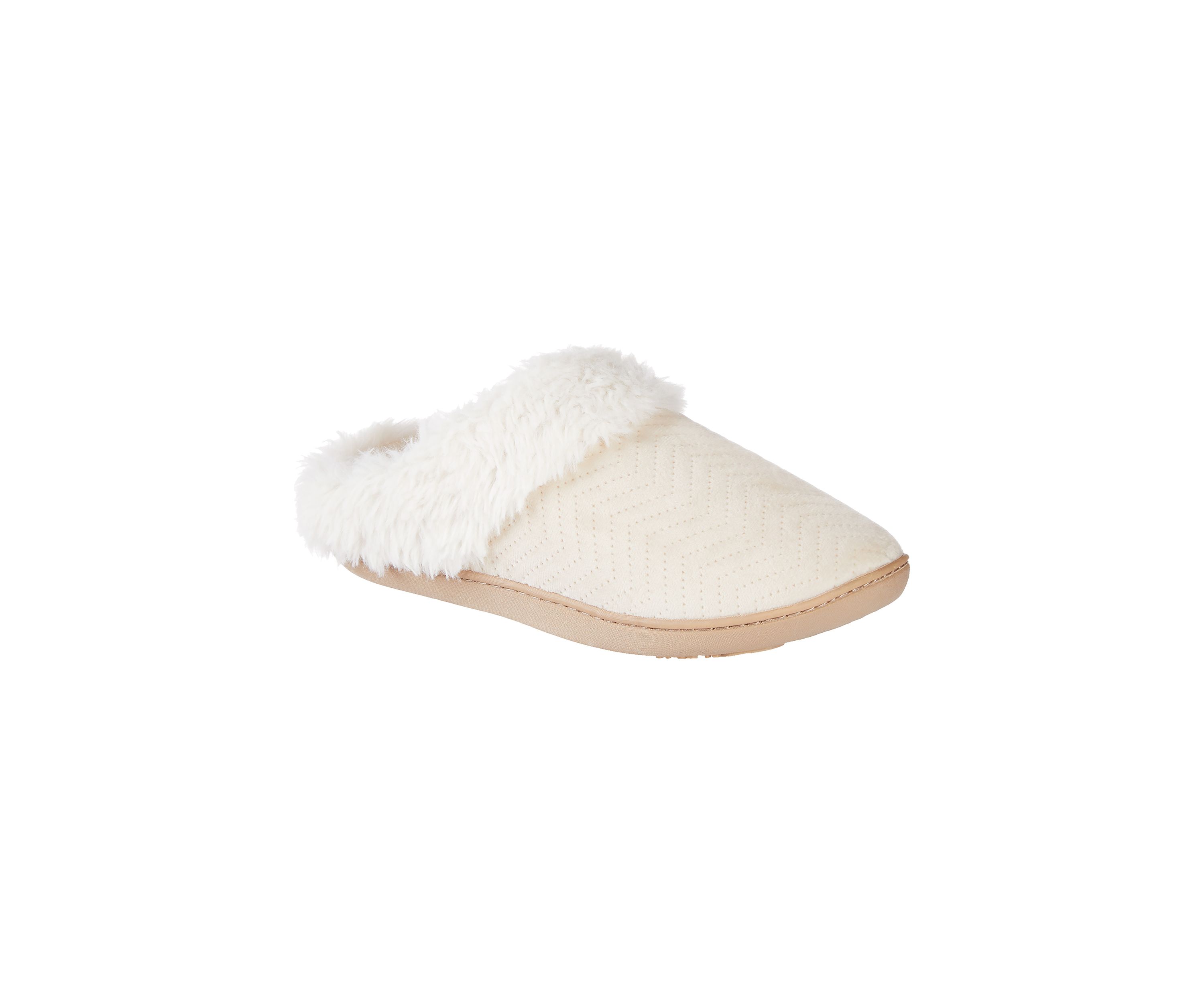 Womens Quilted Louise Velour Hoodback Slippers