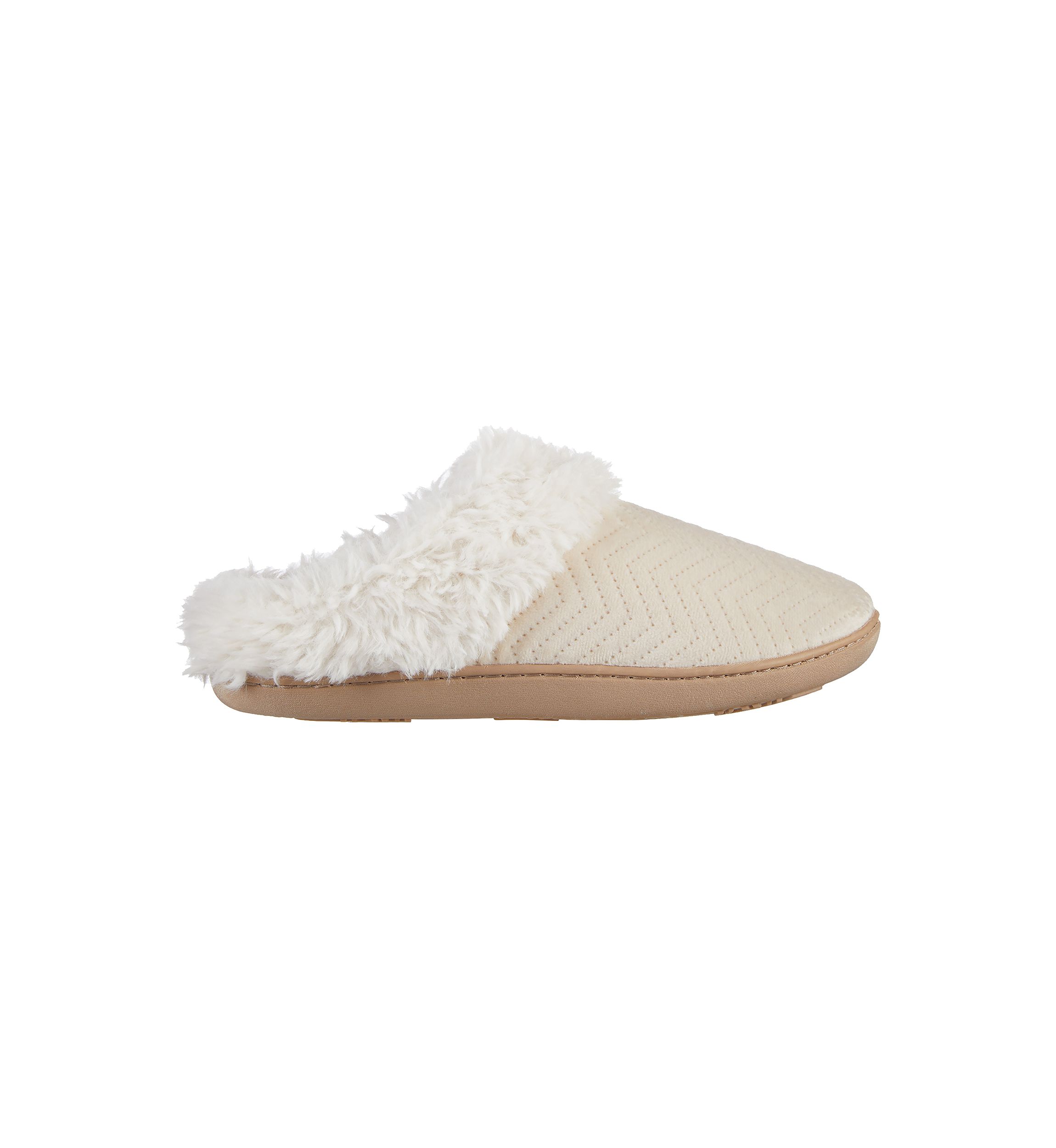 Womens Quilted Louise Velour Hoodback Slippers