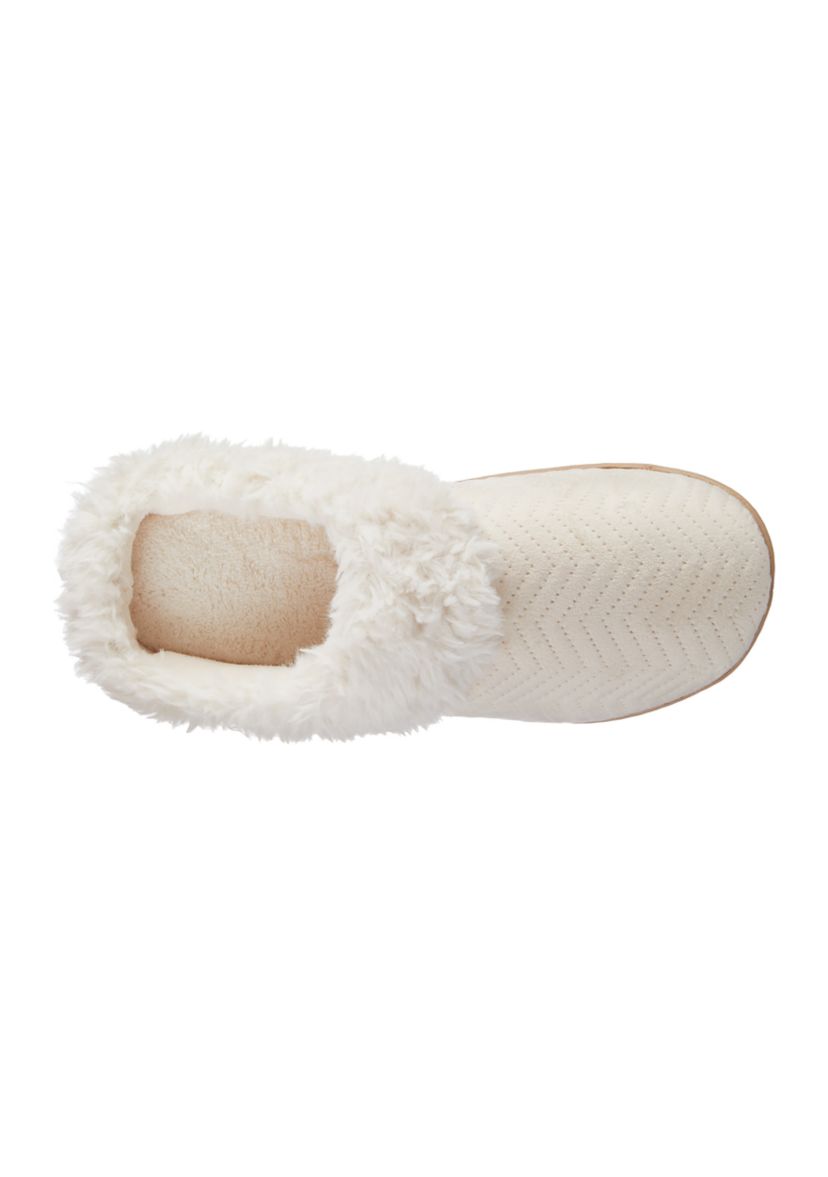 Womens Quilted Louise Velour Hoodback Slippers