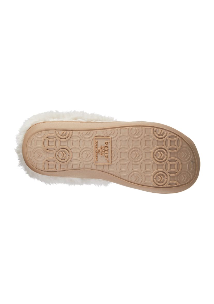 Womens Quilted Louise Velour Hoodback Slippers