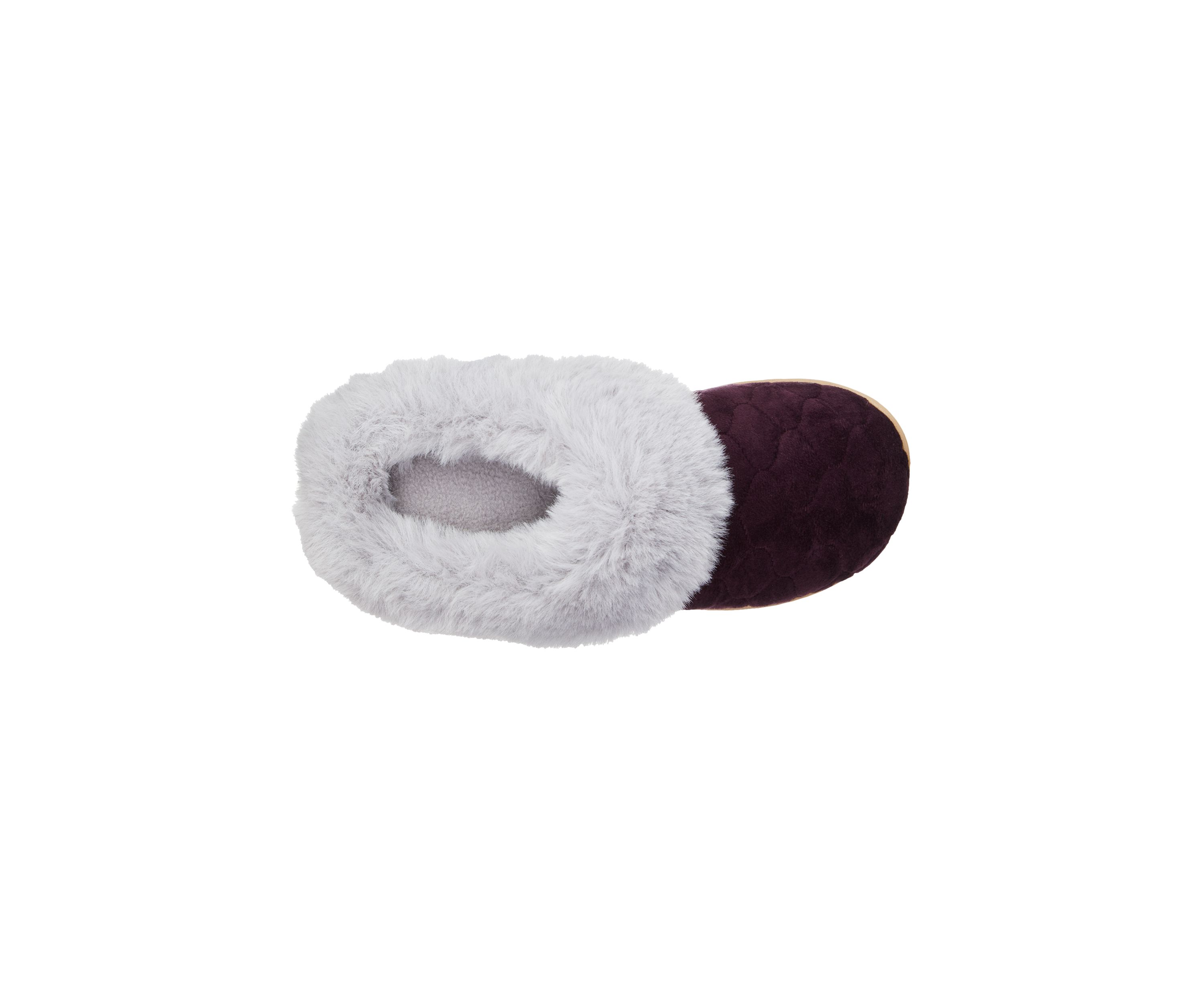 Womens Quilted Velour Clog Slippers