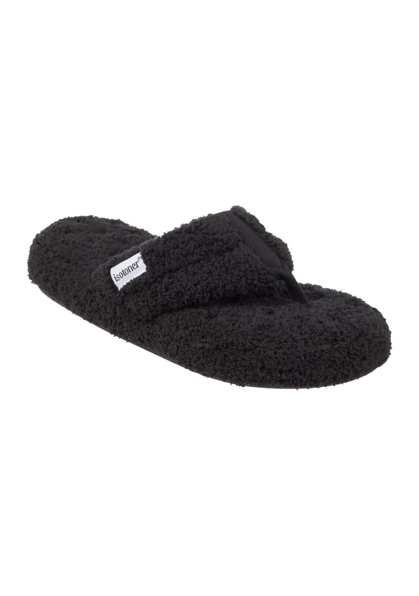 Womens Cozy Plush Joey Thong Slipper with Memory Foam
