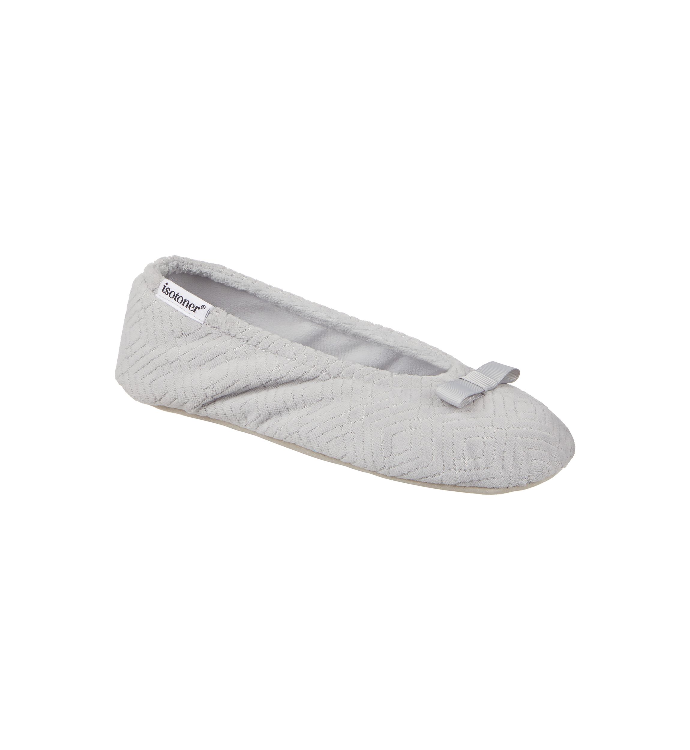 Womens Diamond Microterry Gemma Ballerina Slipper with Memory Foam