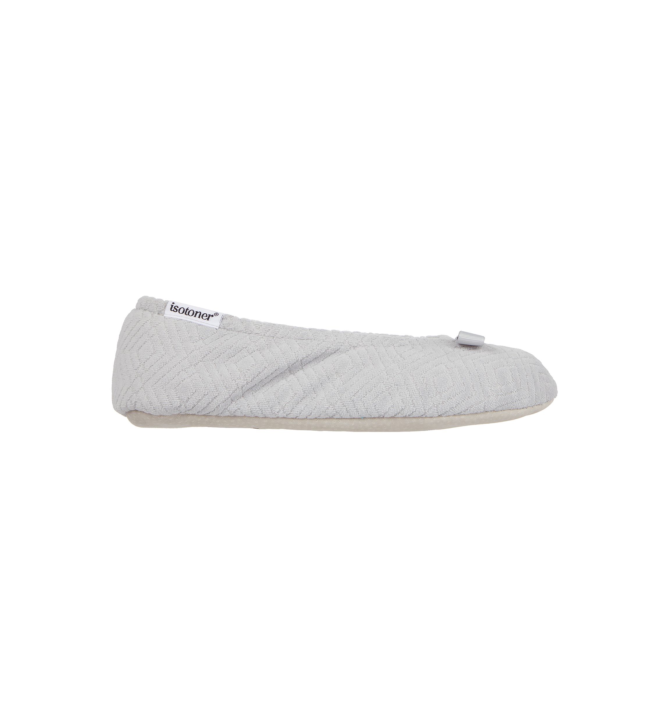 Womens Diamond Microterry Gemma Ballerina Slipper with Memory Foam