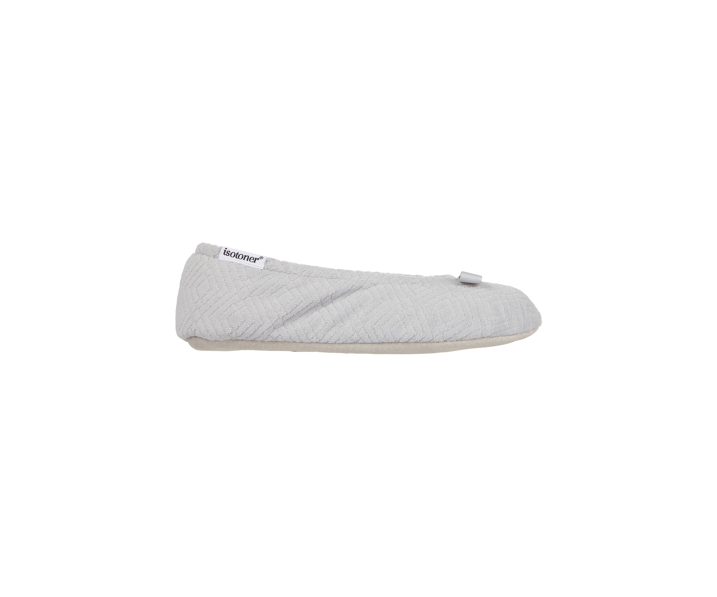 Womens Diamond Microterry Gemma Ballerina Slipper with Memory Foam