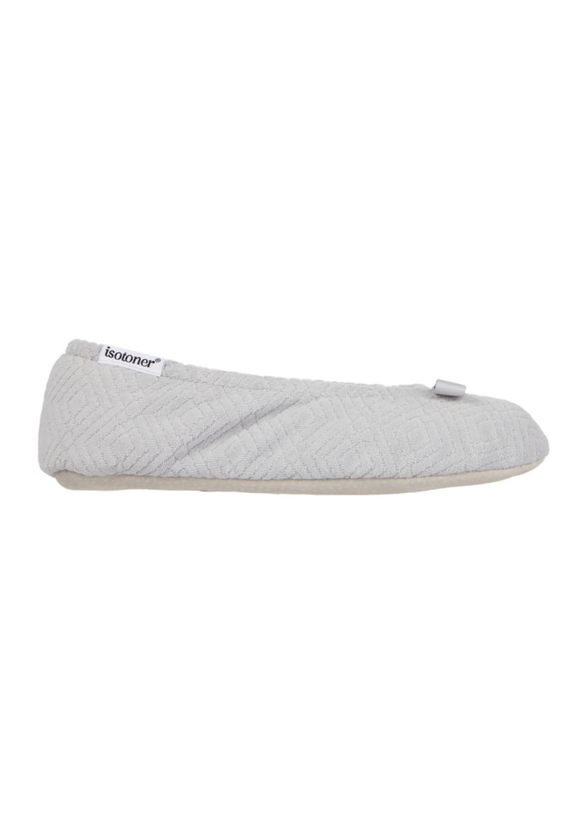 Womens Diamond Microterry Gemma Ballerina Slipper with Memory Foam