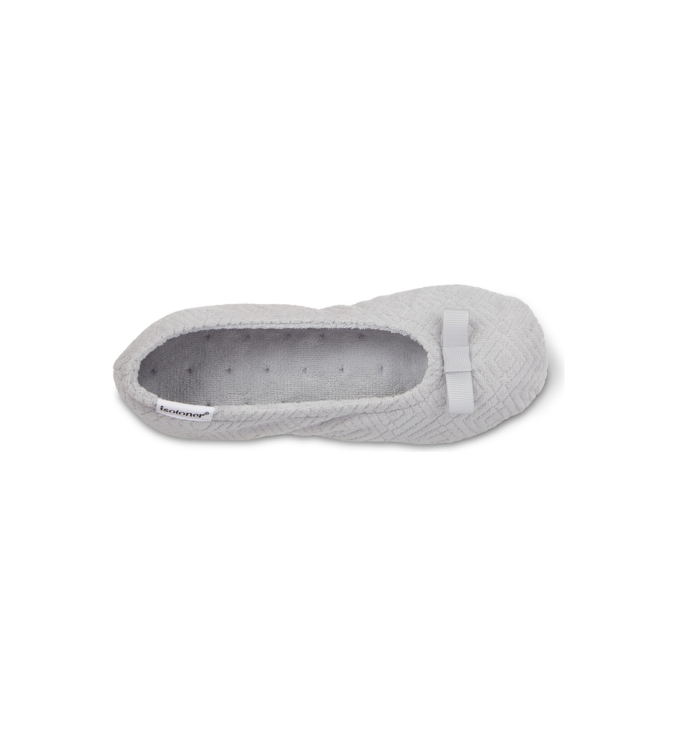 Womens Diamond Microterry Gemma Ballerina Slipper with Memory Foam