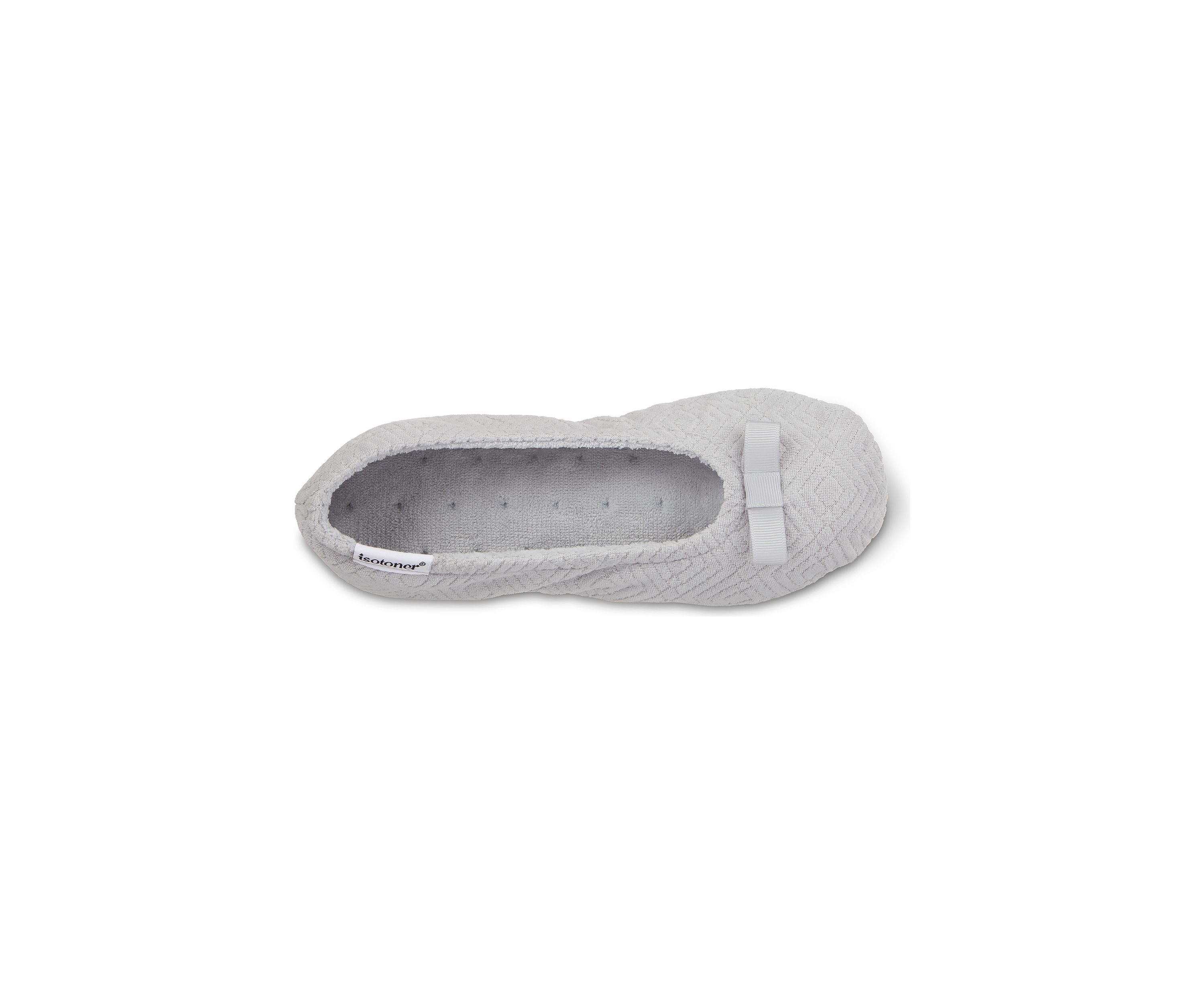 Womens Diamond Microterry Gemma Ballerina Slipper with Memory Foam