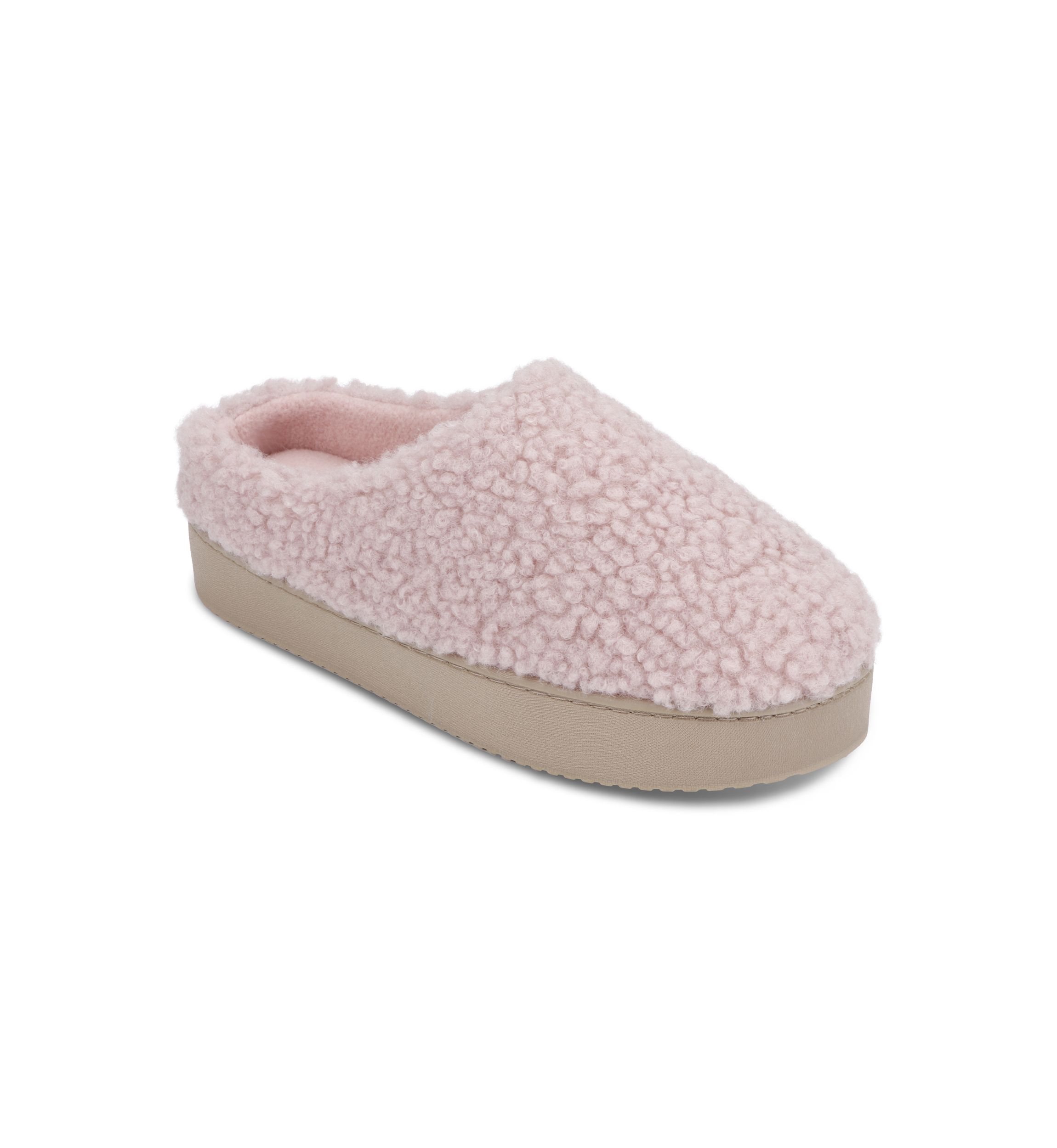 Womens Berber Diane Platform Clog Slippers